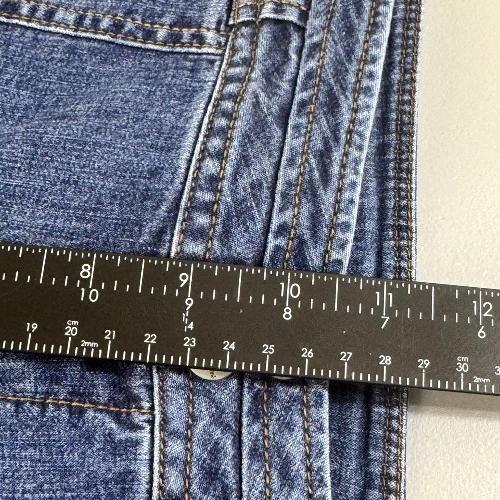 Coldwater Creek Womens Blue Denim Cargo Capri Jeans Size 8 Cropped Leg Tie - Picture 12 of 14
